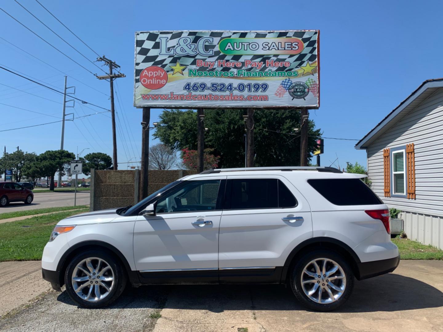 2013 White /Black/Mocha Ford Explorer Limited (1FM5K7F80DG) with an 3.5L FI DOHC 213 CID engine, AUTOMATIC transmission, located at 1830 North Belt Line Road, Irving, TX, 75061, (469) 524-0199, 32.834373, -96.993584 - Photo#0